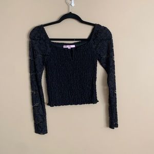 Black Lace Crop Top